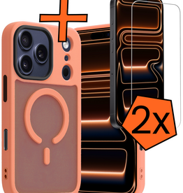 Nomfy Nomfy iPhone 17 Pro Max Magsafe Hoesje Perzik Met 2x Screenprotector