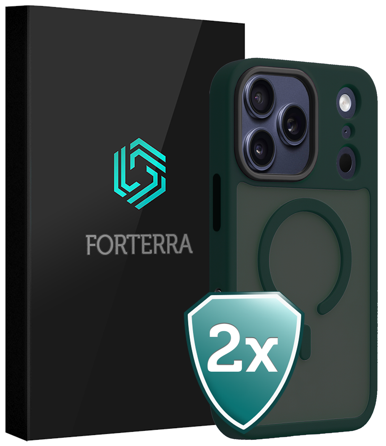 Forterra Forterra iPhone 17 Pro Max Magsafe Hoesje - Donkergroen - 2 PACK