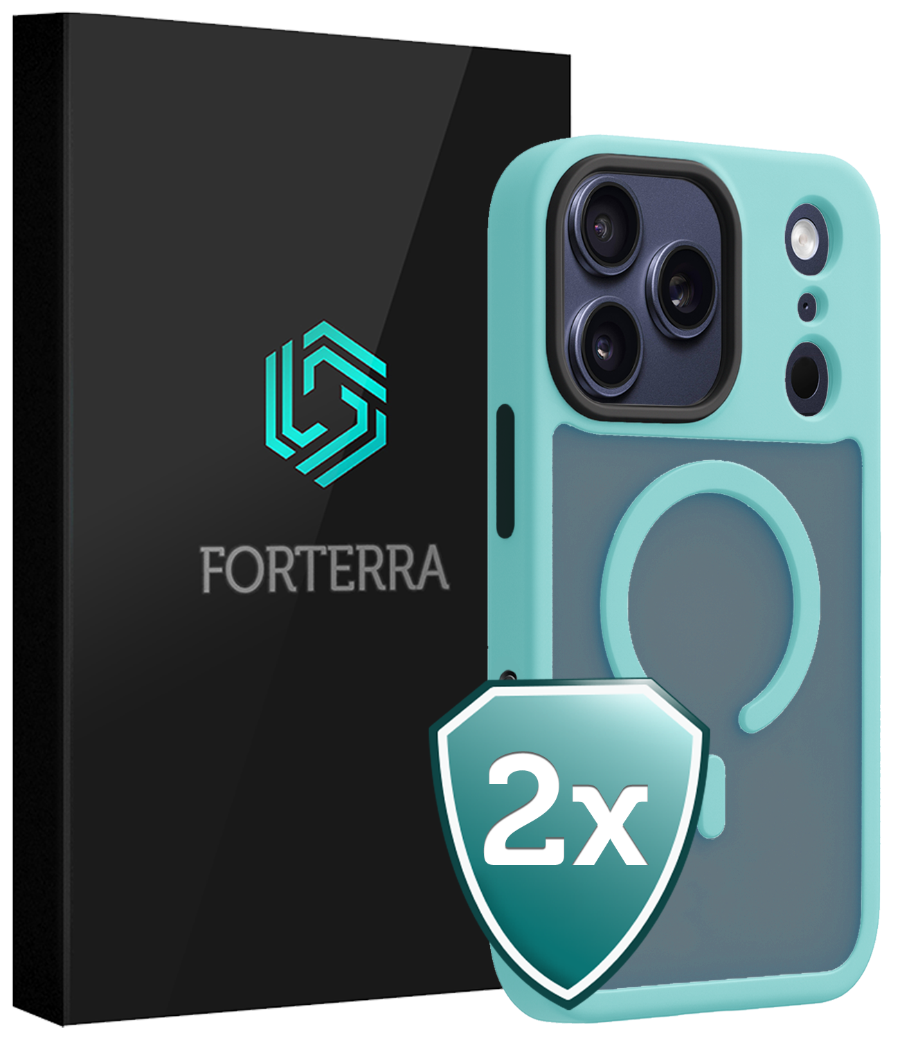 Forterra Forterra iPhone 17 Pro Max Magsafe Hoesje - Lichtblauw - 2 PACK