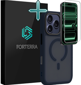 Forterra Forterra iPhone 17 Pro Max Magsafe Hoesje Donkerblauw Met Screenprotector