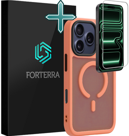 Forterra Forterra iPhone 17 Pro Max Magsafe Hoesje Perzik Met Screenprotector