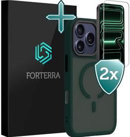 Forterra Forterra iPhone 17 Pro Max Magsafe Hoesje Donkergroen Met 2x Screenprotector