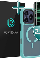 Forterra Forterra iPhone 17 Pro Max Magsafe Hoesje Lichtblauw Met 2x Screenprotector