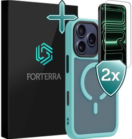 Forterra Forterra iPhone 17 Pro Max Magsafe Hoesje Lichtblauw Met 2x Screenprotector
