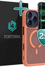 Forterra Forterra iPhone 17 Pro Max Magsafe Hoesje Perzik Met 2x Screenprotector