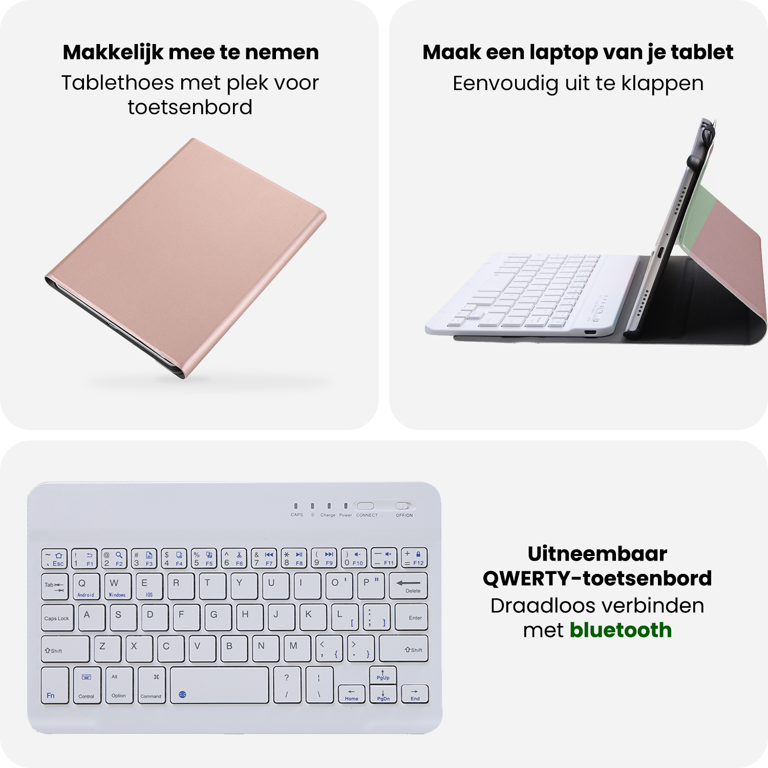 BASEY. BASEY. Samsung Galaxy Tab A11 Toetsenbordhoes - Rosé Goud