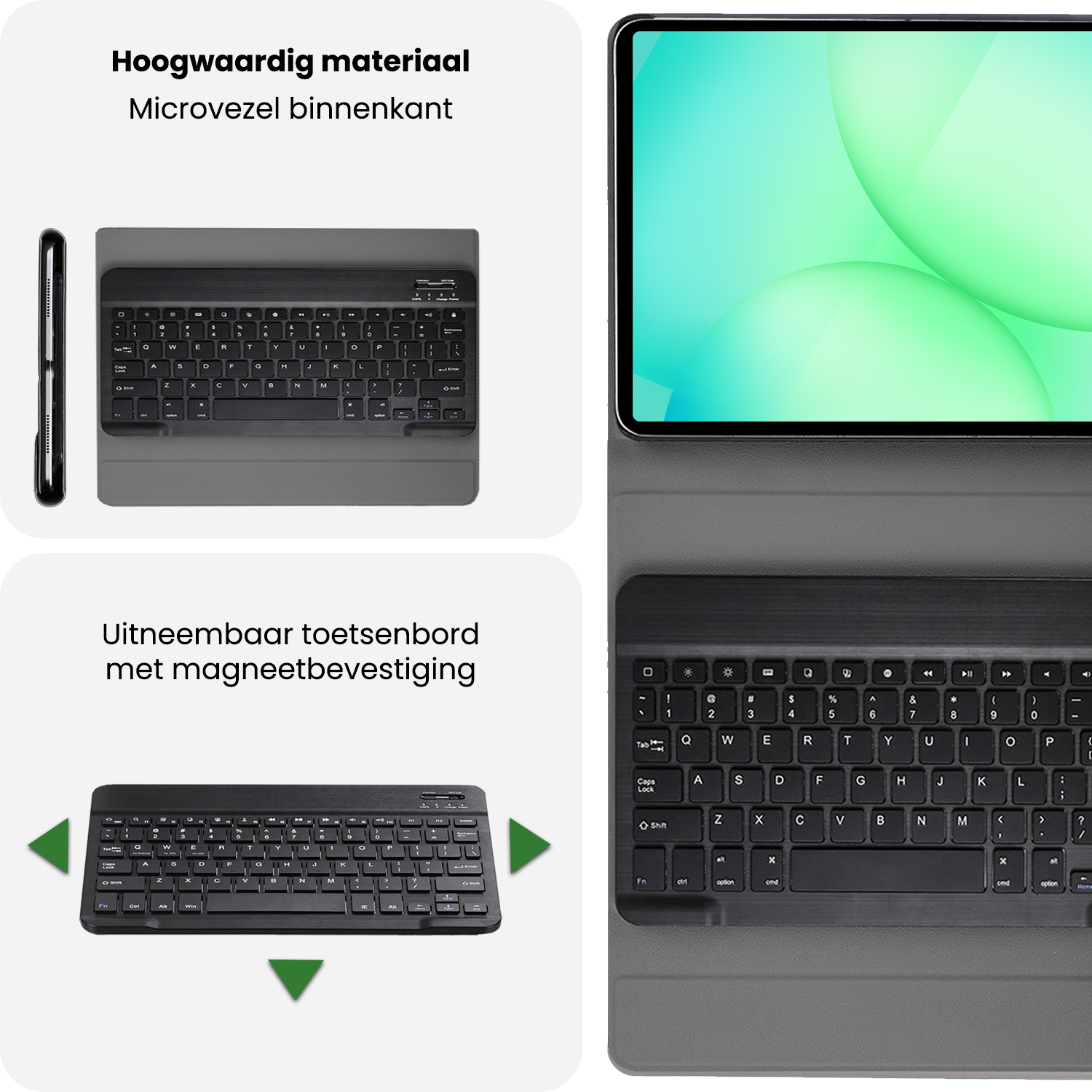 BASEY. BASEY. Samsung Galaxy Tab A11 Toetsenbordhoes - Zwart