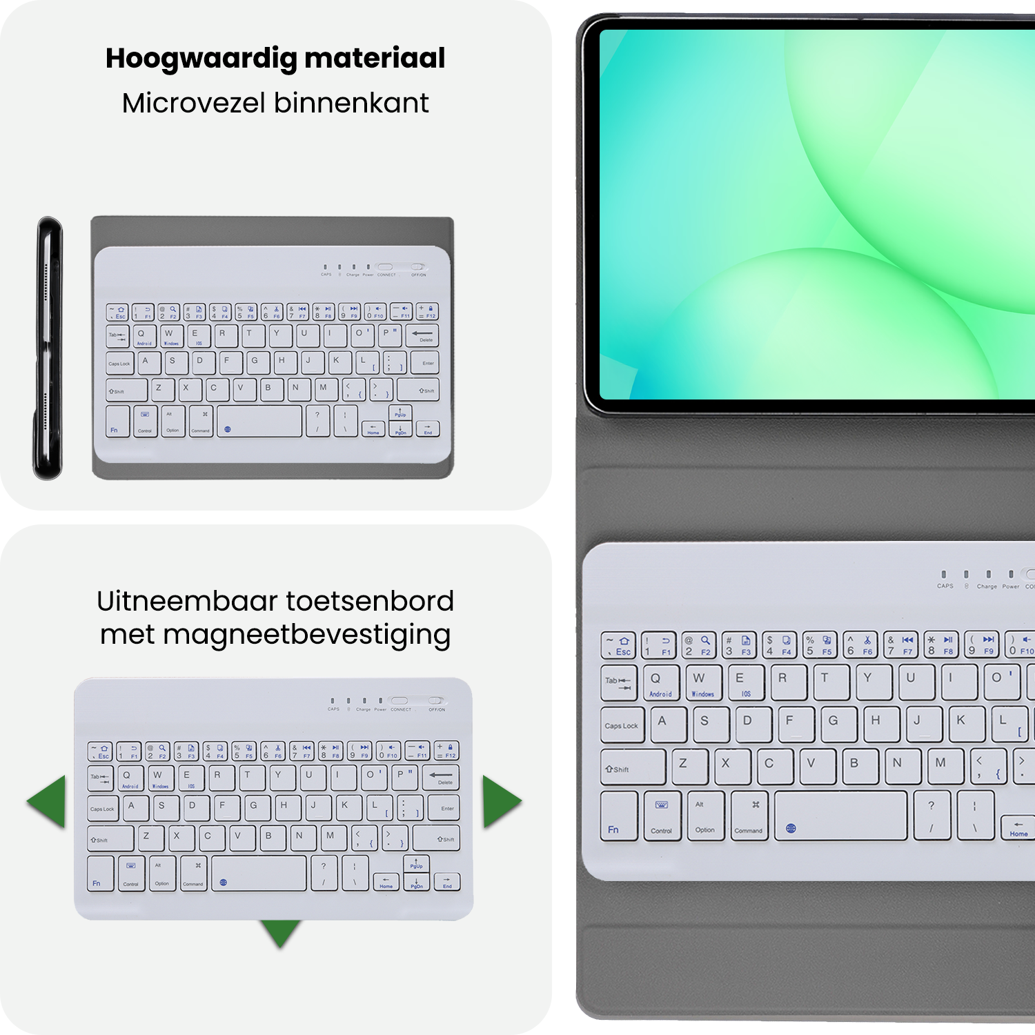 BASEY. BASEY. Samsung Galaxy Tab A11 Toetsenbordhoes Met Screenprotector - Goud