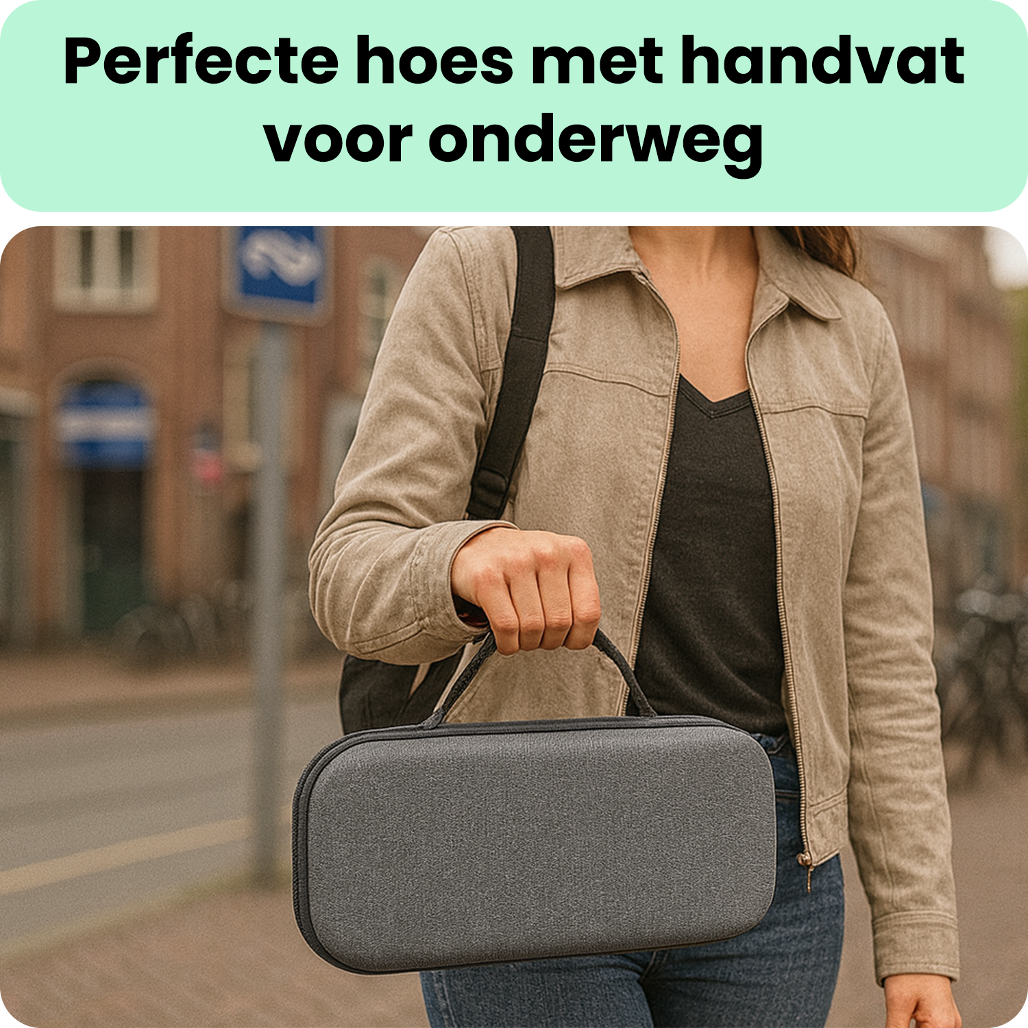 BASEY. BASEY. Sony PlayStation Portal Remote Player Hoesje Handvat Met Screenprotector - Grijs