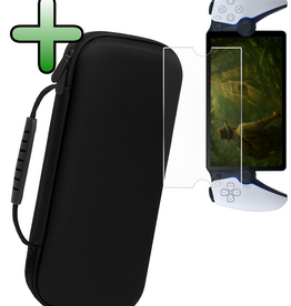 BASEY. BASEY. Sony PlayStation Portal Remote Player Hoesje Handvat Met Screenprotector - Zwart