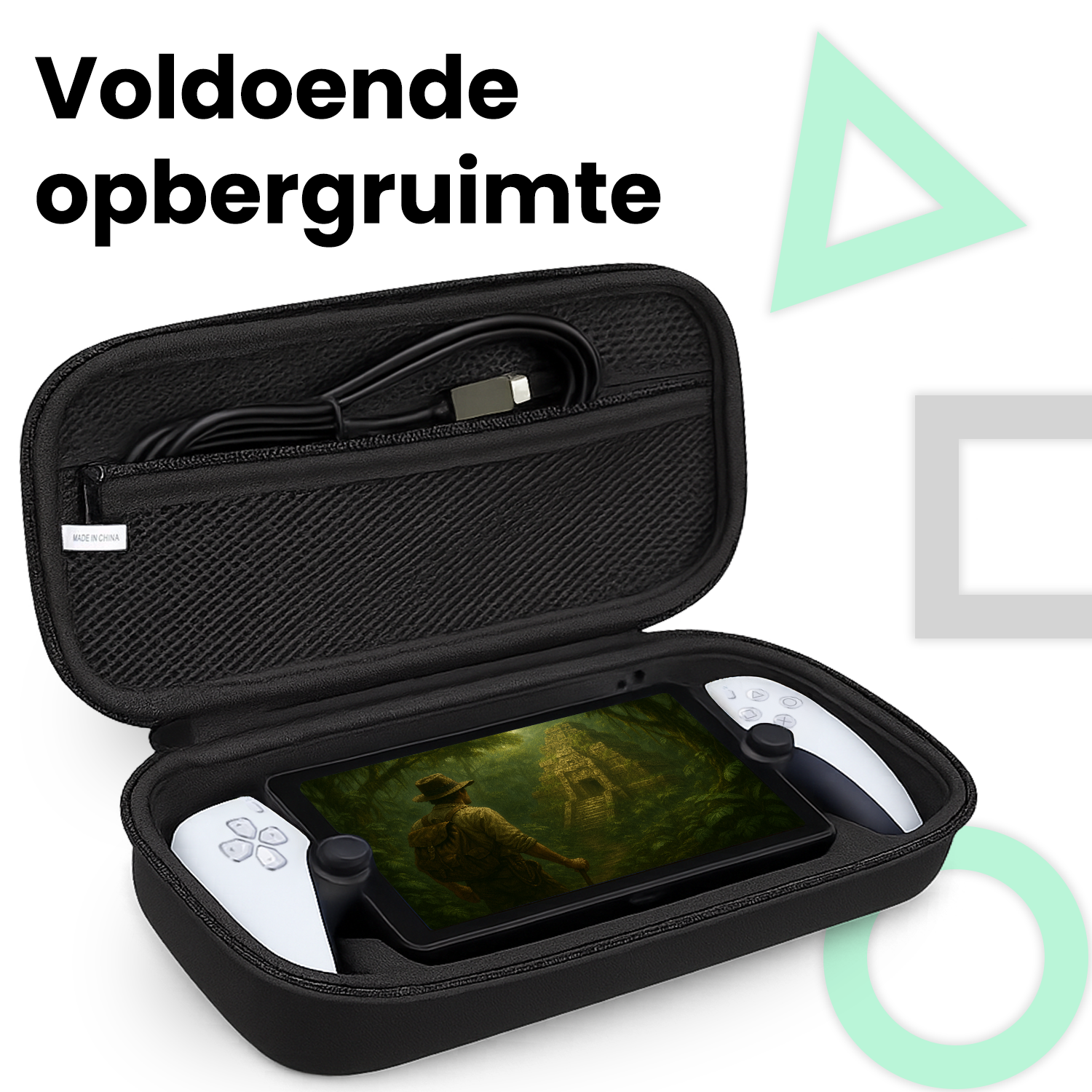 BASEY. BASEY. Sony PlayStation Portal Remote Player Hoesje Handvat Met Screenprotector - Zwart