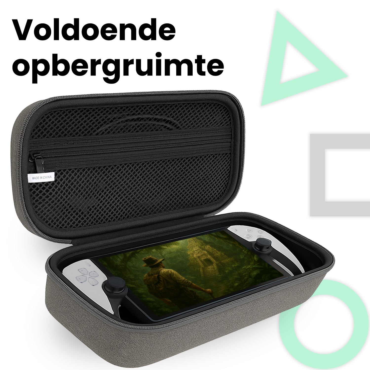 BASEY. BASEY. Sony PlayStation Portal Remote Player Hoesje Handvat Met  2x Screenprotector - Grijs