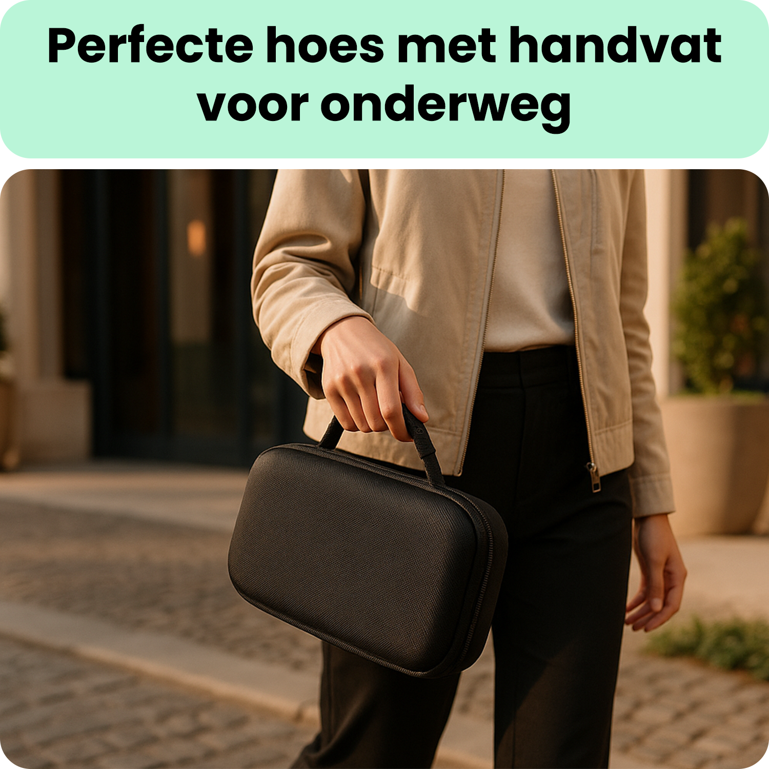 BASEY. BASEY. Sony PlayStation Portal Remote Player Hoesje Handvat Met 2x Screenprotector - Zwart