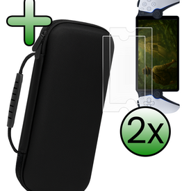 BASEY. BASEY. Sony PlayStation Portal Remote Player Hoesje Handvat Met 2x Screenprotector - Zwart