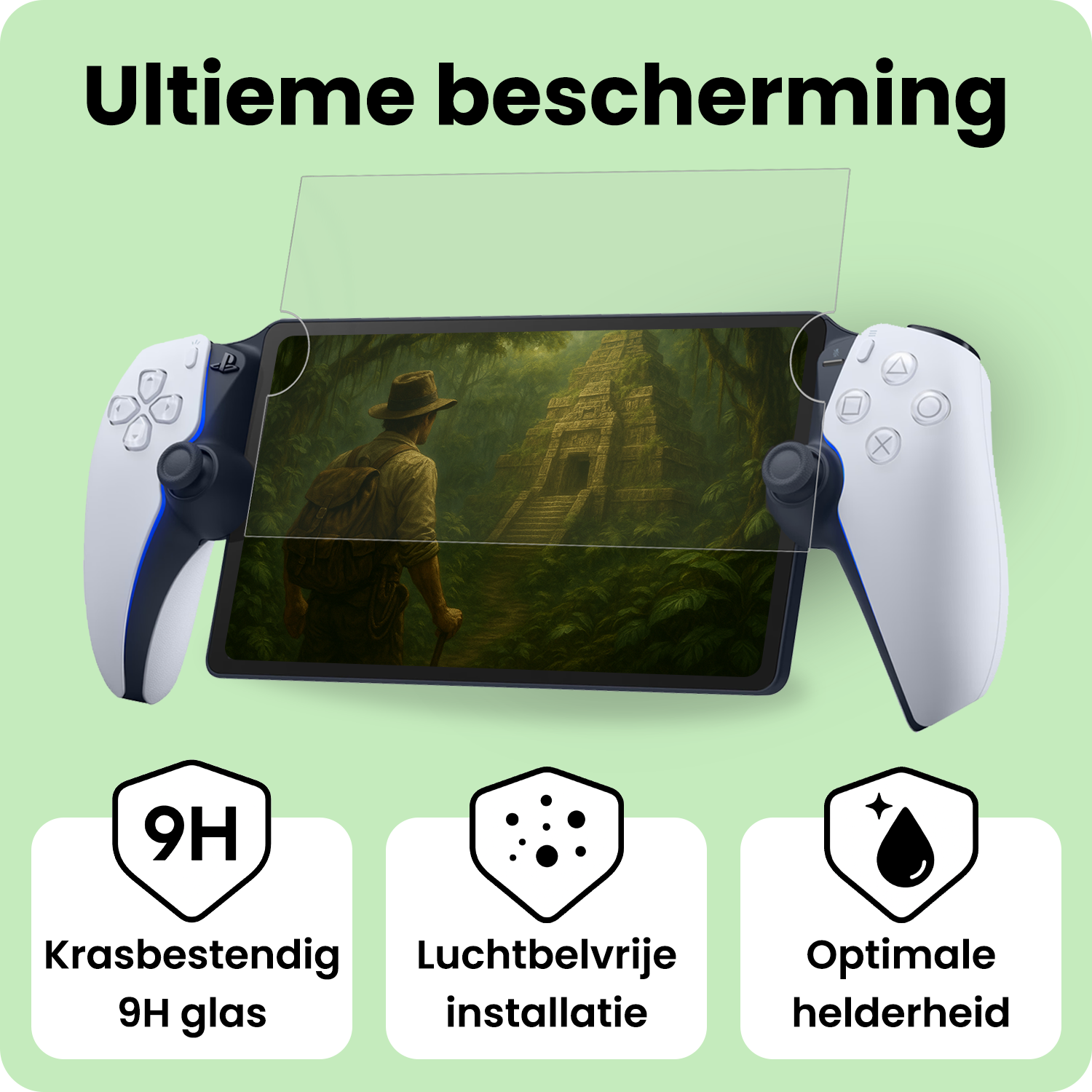 BASEY. BASEY. Sony PlayStation Portal Remote Player Hoesje Handvat Met  2x Screenprotector - Grijs