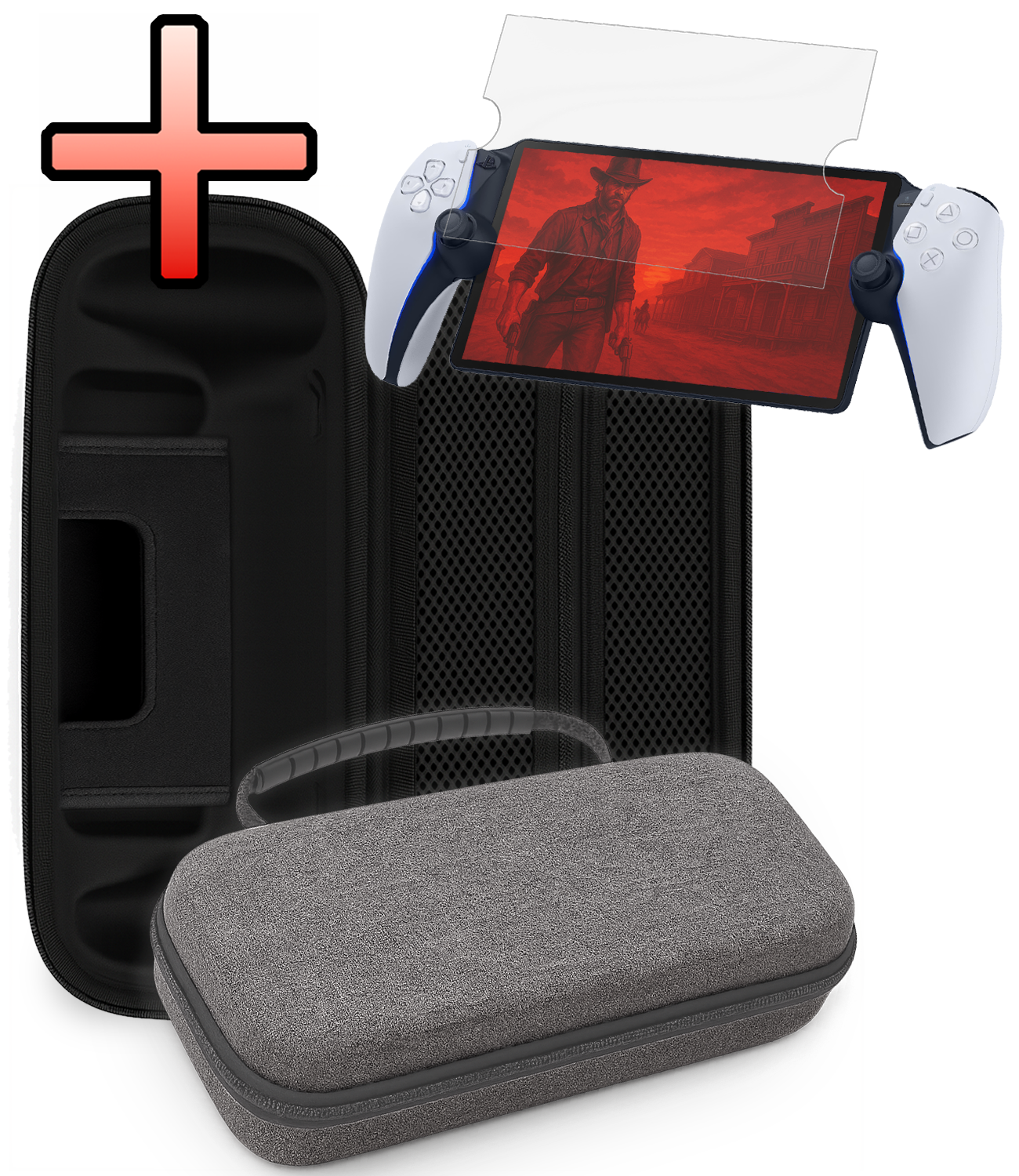 NoXx NoXx Sony PlayStation Portal Remote Player Hoesje Handvat Met Screenprotector - Grijs