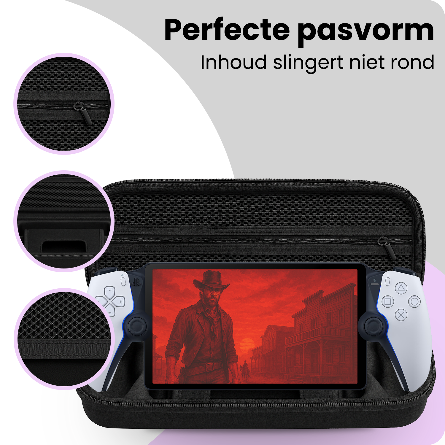 NoXx NoXx Sony PlayStation Portal Remote Player Hoesje Handvat Met Screenprotector - Zwart