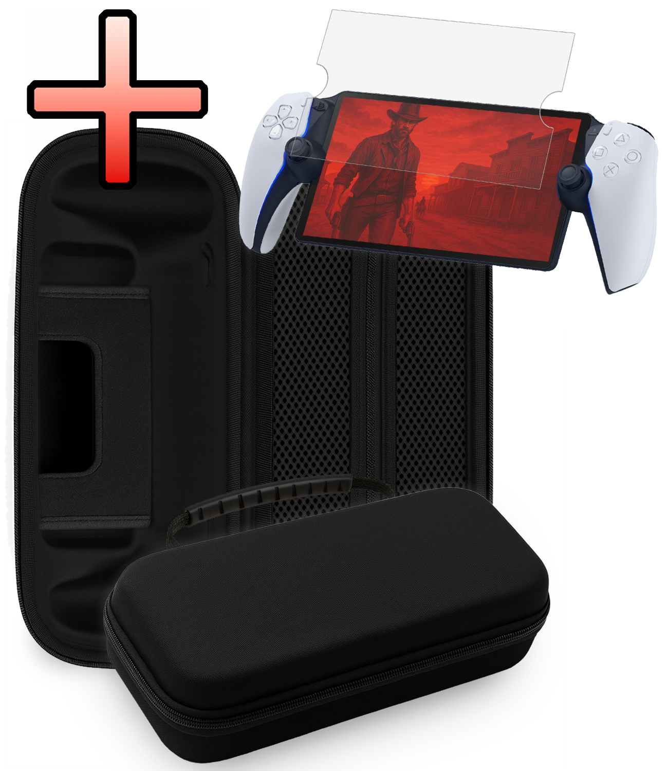 NoXx NoXx Sony PlayStation Portal Remote Player Hoesje Handvat Met Screenprotector - Zwart