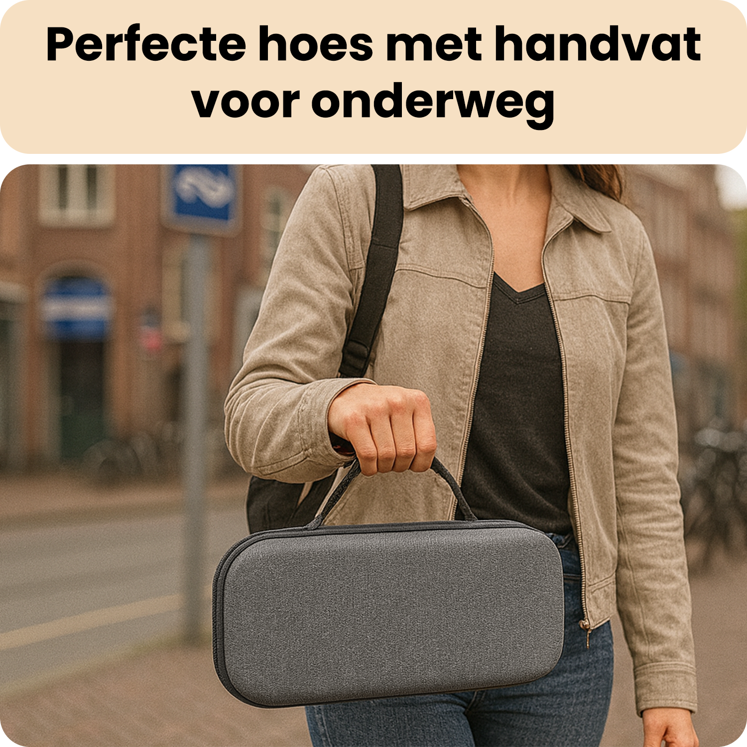 Nomfy Nomfy Sony PlayStation Portal Remote Player Hoesje Handvat Met 2x Screenprotector - Grijs