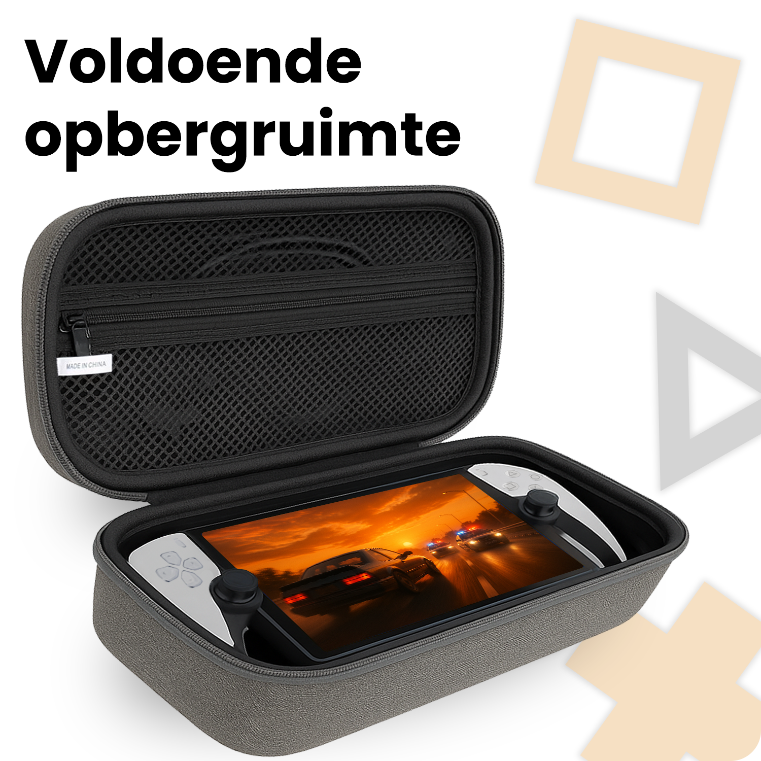 Nomfy Nomfy Sony PlayStation Portal Remote Player Hoesje Handvat Met 2x Screenprotector - Grijs