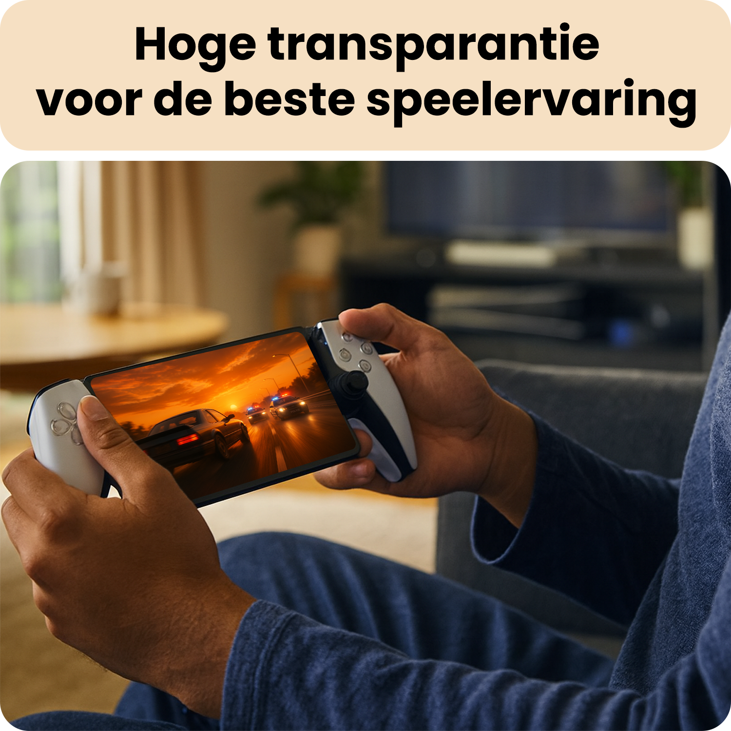 Nomfy Nomfy Sony PlayStation Portal Remote Player Hoesje Handvat Met Screenprotector - Grijs
