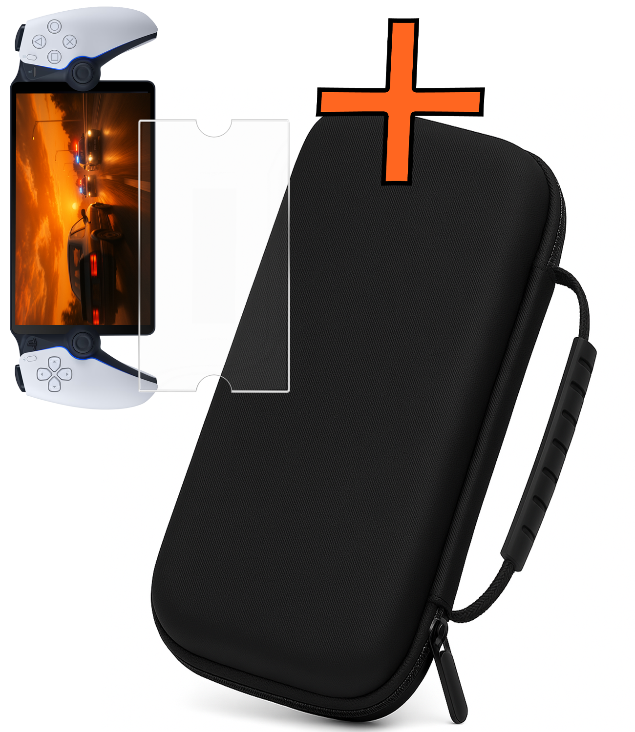 Nomfy Nomfy Sony PlayStation Portal Remote Player Hoesje Handvat Met Screenprotector - Zwart