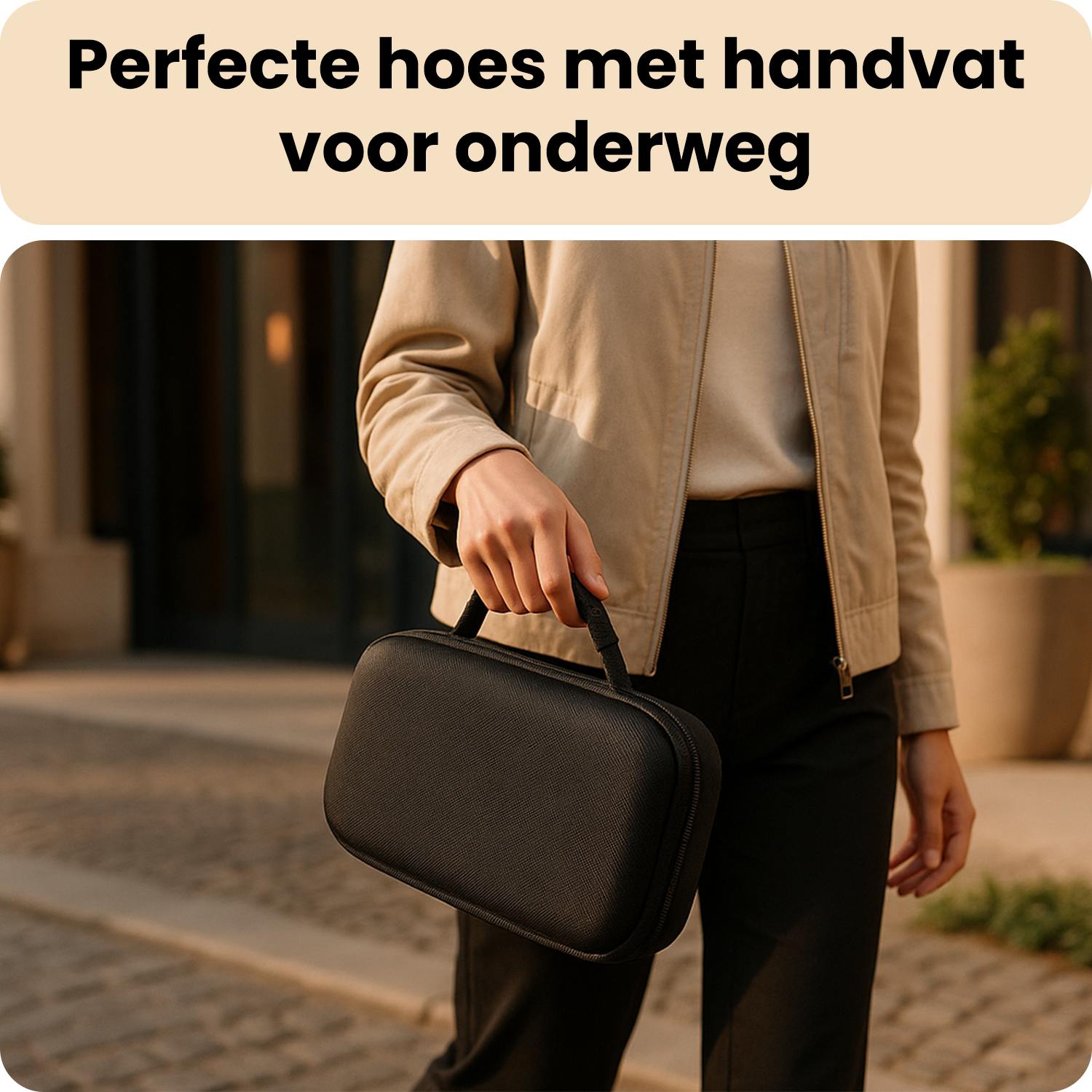 Nomfy Nomfy Sony PlayStation Portal Remote Player Hoesje Handvat Met  2x Screenprotector - Zwart