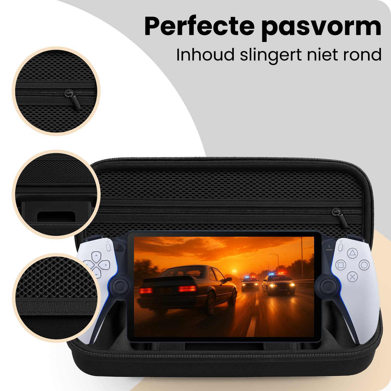 Nomfy Nomfy Sony PlayStation Portal Remote Player Hoesje Handvat Met  2x Screenprotector - Zwart