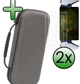 BASEY. BASEY. Sony PlayStation Portal Remote Player Hoesje Handvat Met  2x Screenprotector - Grijs
