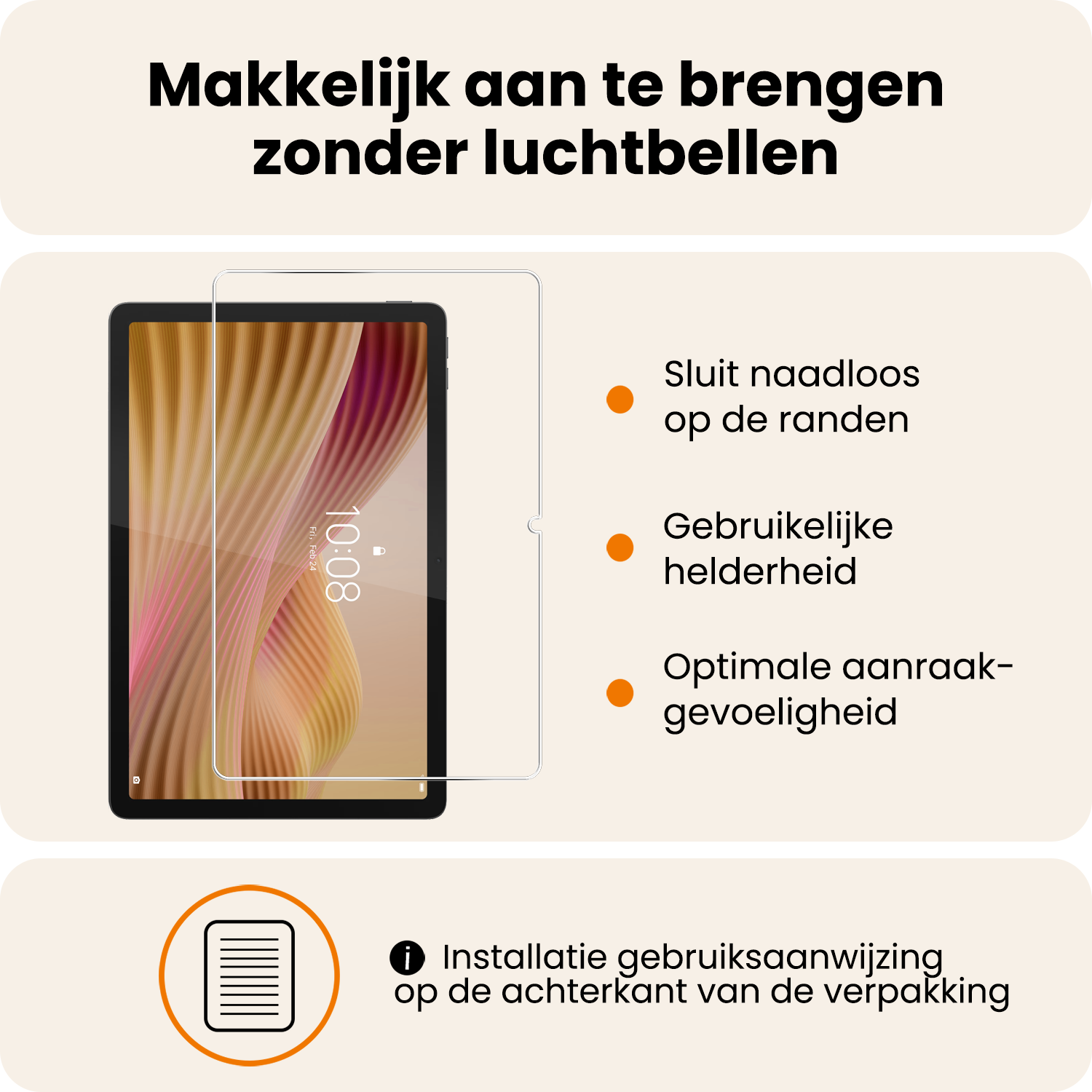 Nomfy Nomfy Lenovo Tab 10.1 inch Screenprotector - 3 PACK