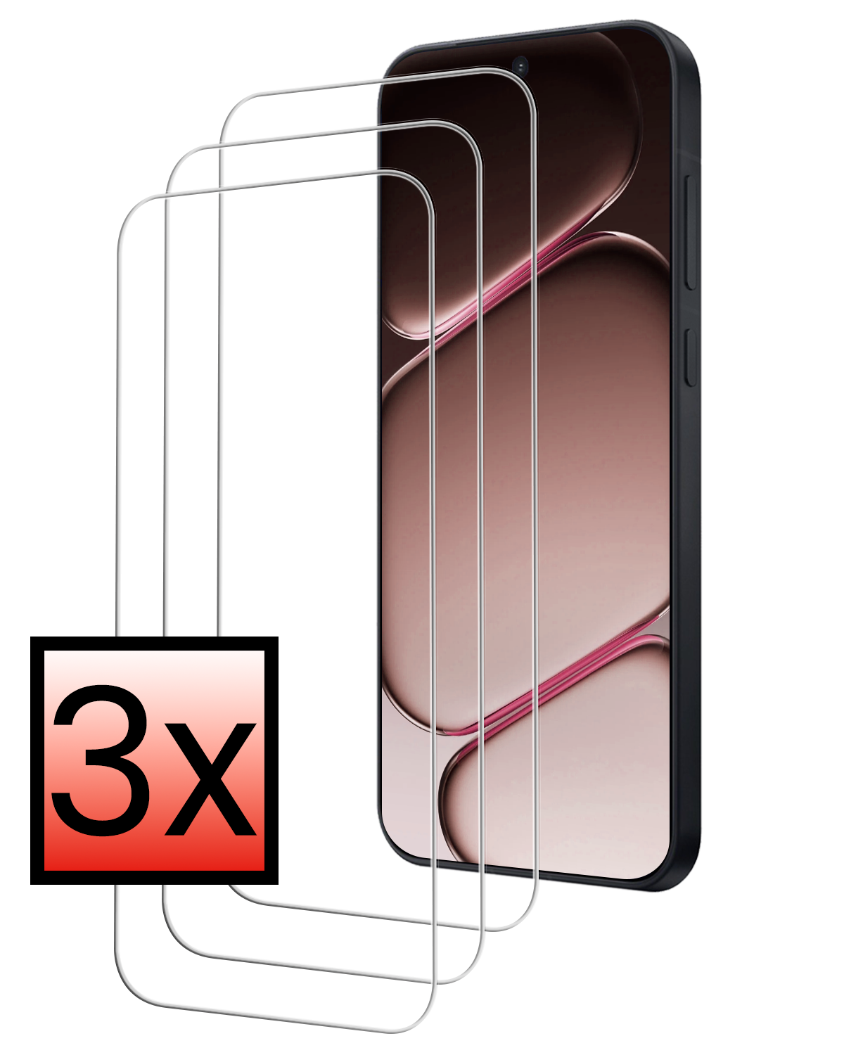 NoXx NoXx OnePlus 15R Screenprotector Glas - 3 PACK