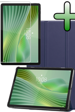 BASEY. BASEY. Lenovo Tab 10.1 inch Hoesje Met Screenprotector - Donkerblauw