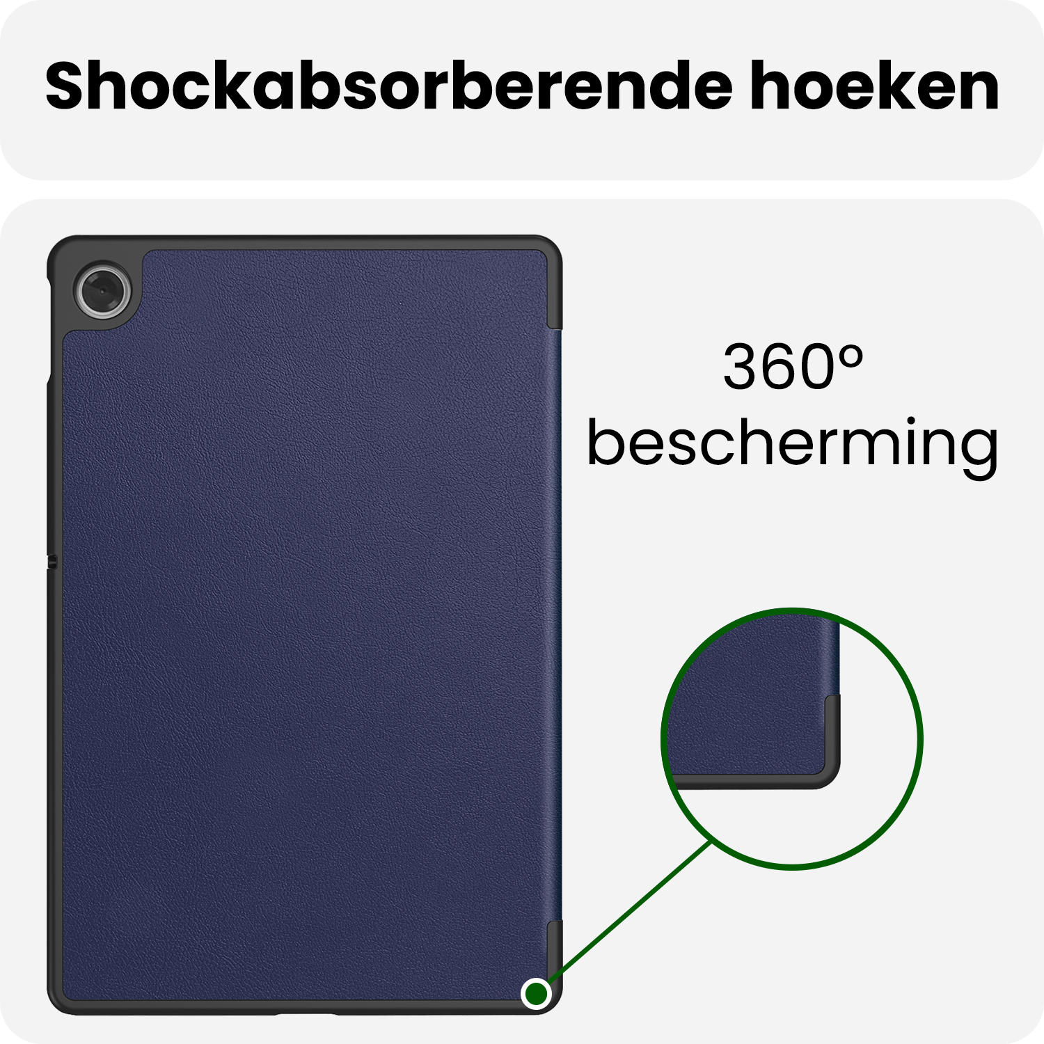 BASEY. BASEY. Lenovo Tab 10.1 inch Hoesje Met Screenprotector - Donkerblauw