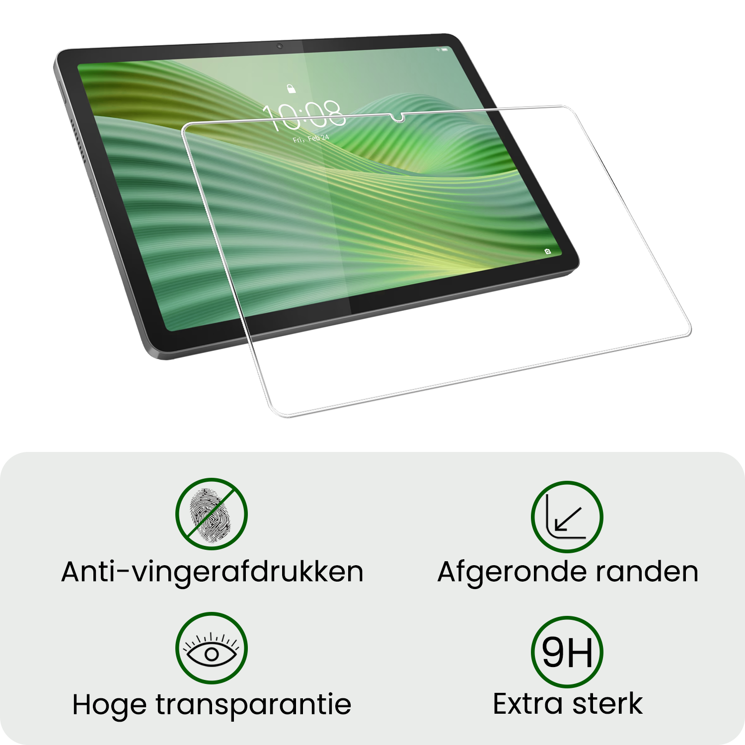BASEY. BASEY. Lenovo Tab 10.1 inch Hoesje Met Screenprotector - Donkergroen