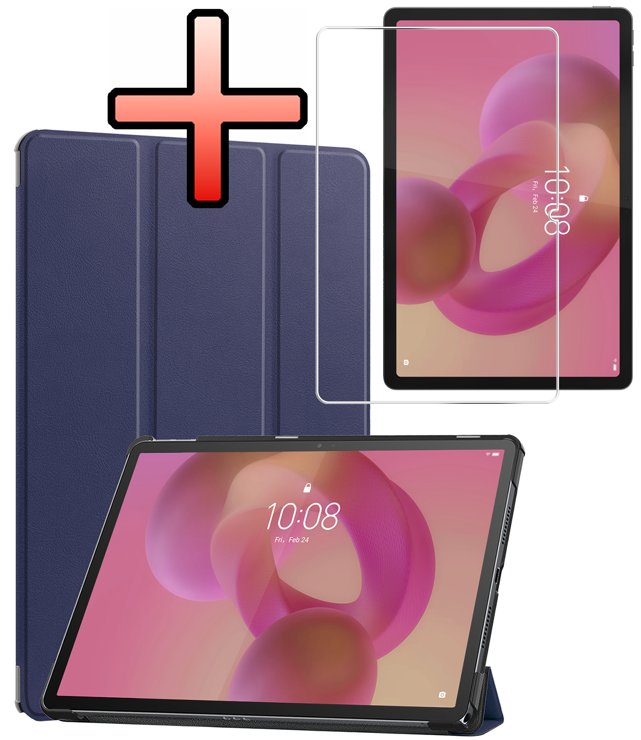 NoXx NoXx Lenovo Idea Tab Hoesje Met Screenprotector - Donkerblauw