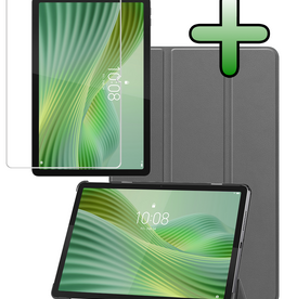 BASEY. BASEY. Lenovo Tab 10.1 inch Hoesje Met Screenprotector - Grijs