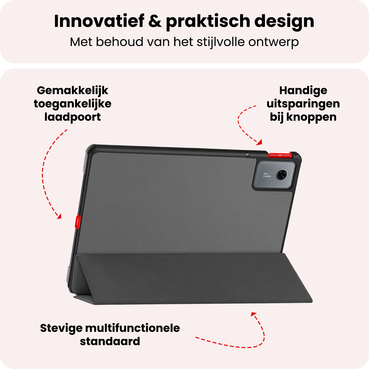 NoXx NoXx Lenovo Idea Tab Hoesje Met Screenprotector - Grijs