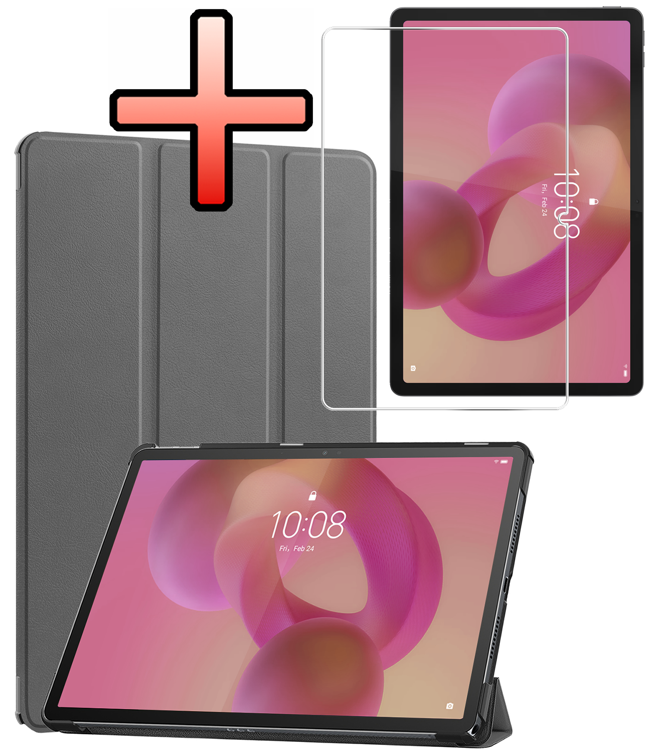 NoXx NoXx Lenovo Idea Tab Hoesje Met Screenprotector - Grijs