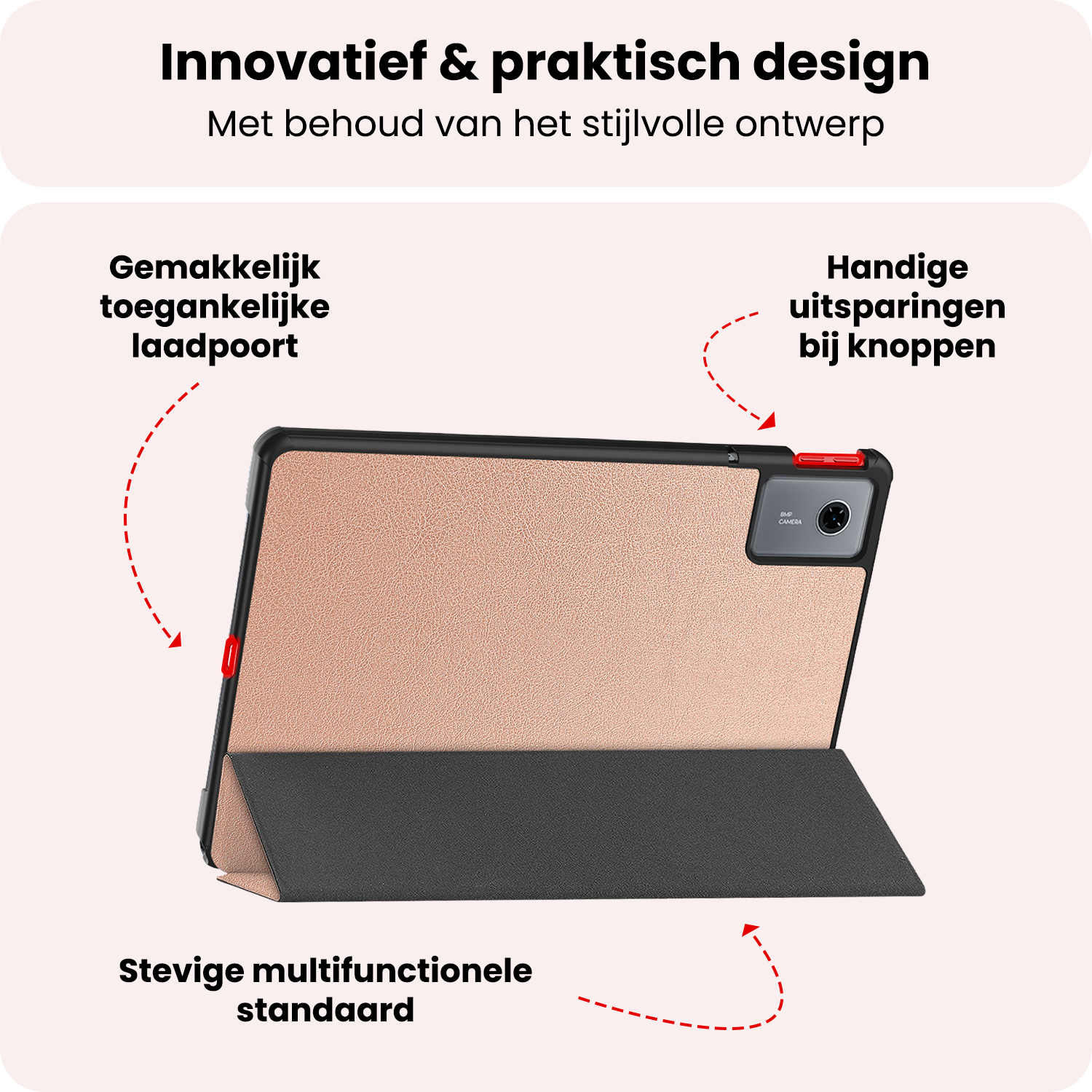NoXx NoXx Lenovo Idea Tab Hoesje Met Screenprotector - Rose Goud