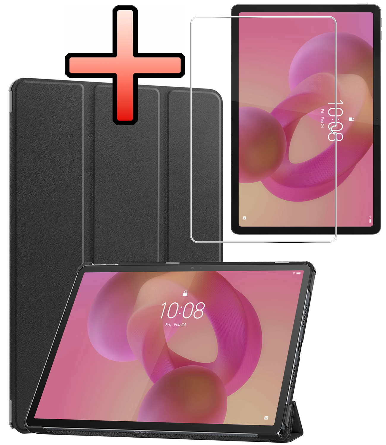 NoXx NoXx Lenovo Idea Tab Hoesje Met Screenprotector - Zwart