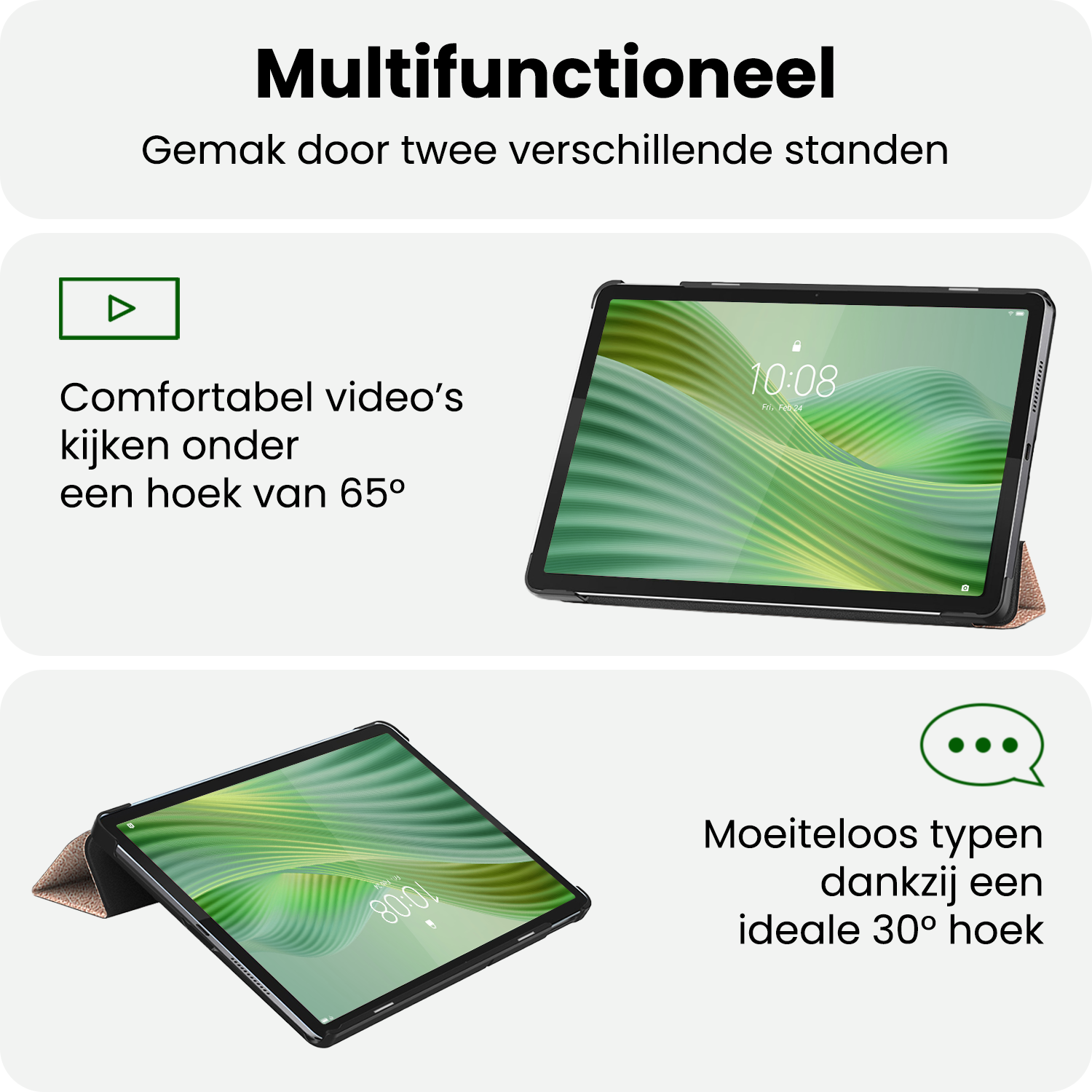 BASEY. BASEY. Lenovo Tab 10.1 inch Hoesje Met Screenprotector - Rose Goud