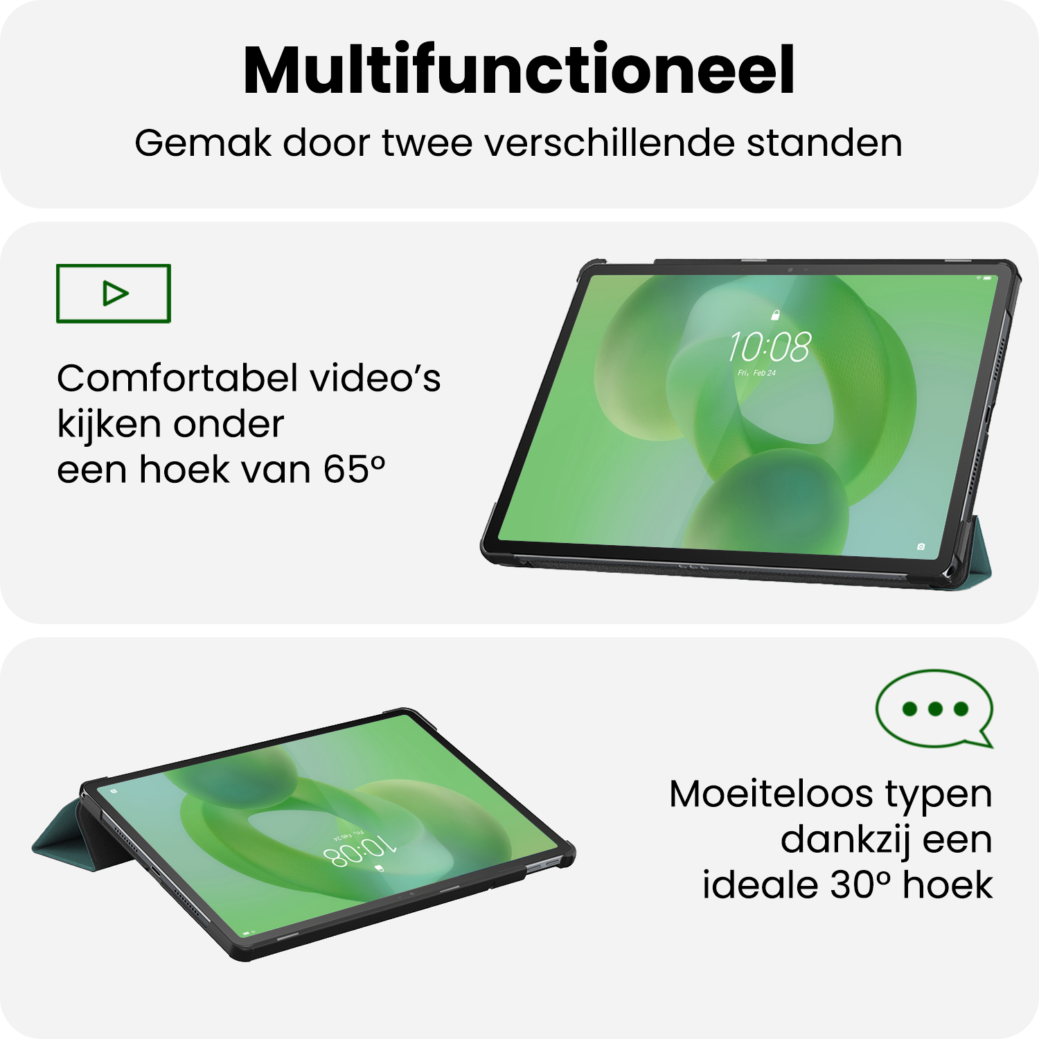 BASEY. BASEY. Lenovo Idea Tab Hoesje - Donkergroen