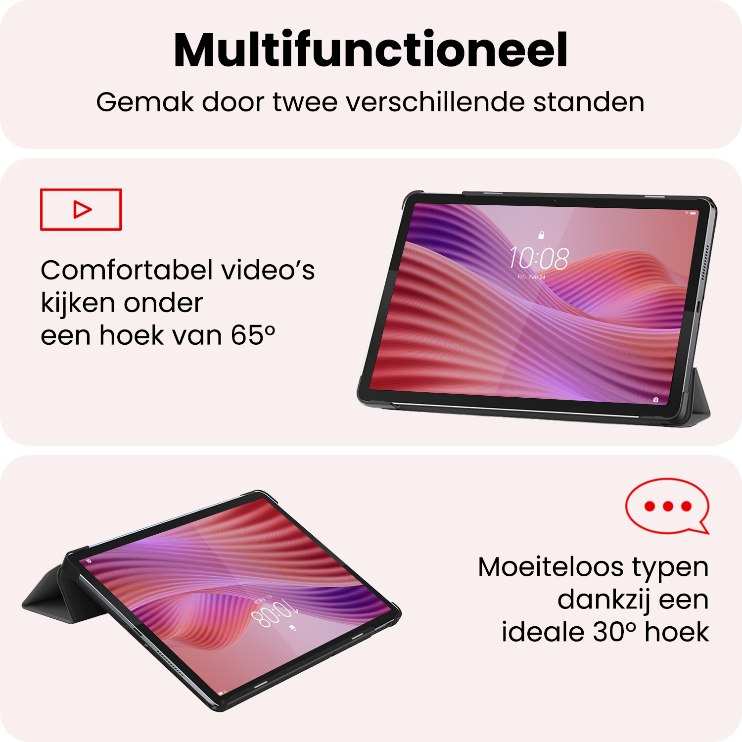 NoXx NoXx Lenovo Tab 10.1 inch Hoesje - Grijs