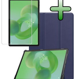 BASEY. BASEY. Lenovo Idea Tab Hoesje Met Screenprotector - Donkerblauw
