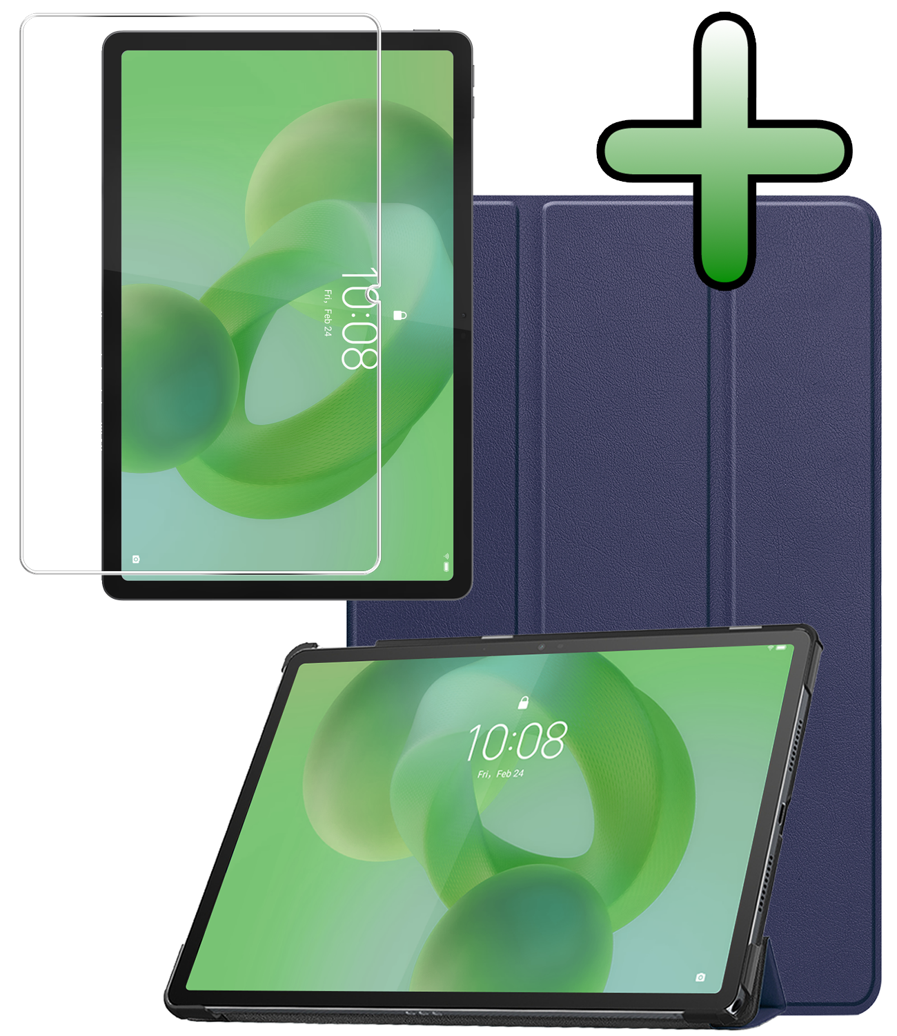 BASEY. BASEY. Lenovo Idea Tab Hoesje Met Screenprotector - Donkerblauw