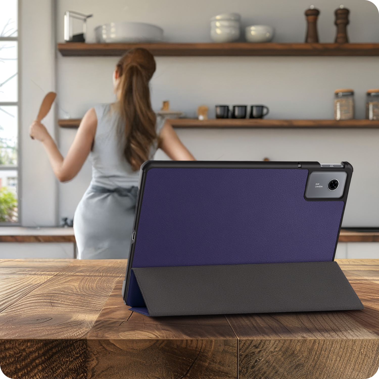 BASEY. BASEY. Lenovo Idea Tab Hoesje Met Screenprotector - Donkerblauw