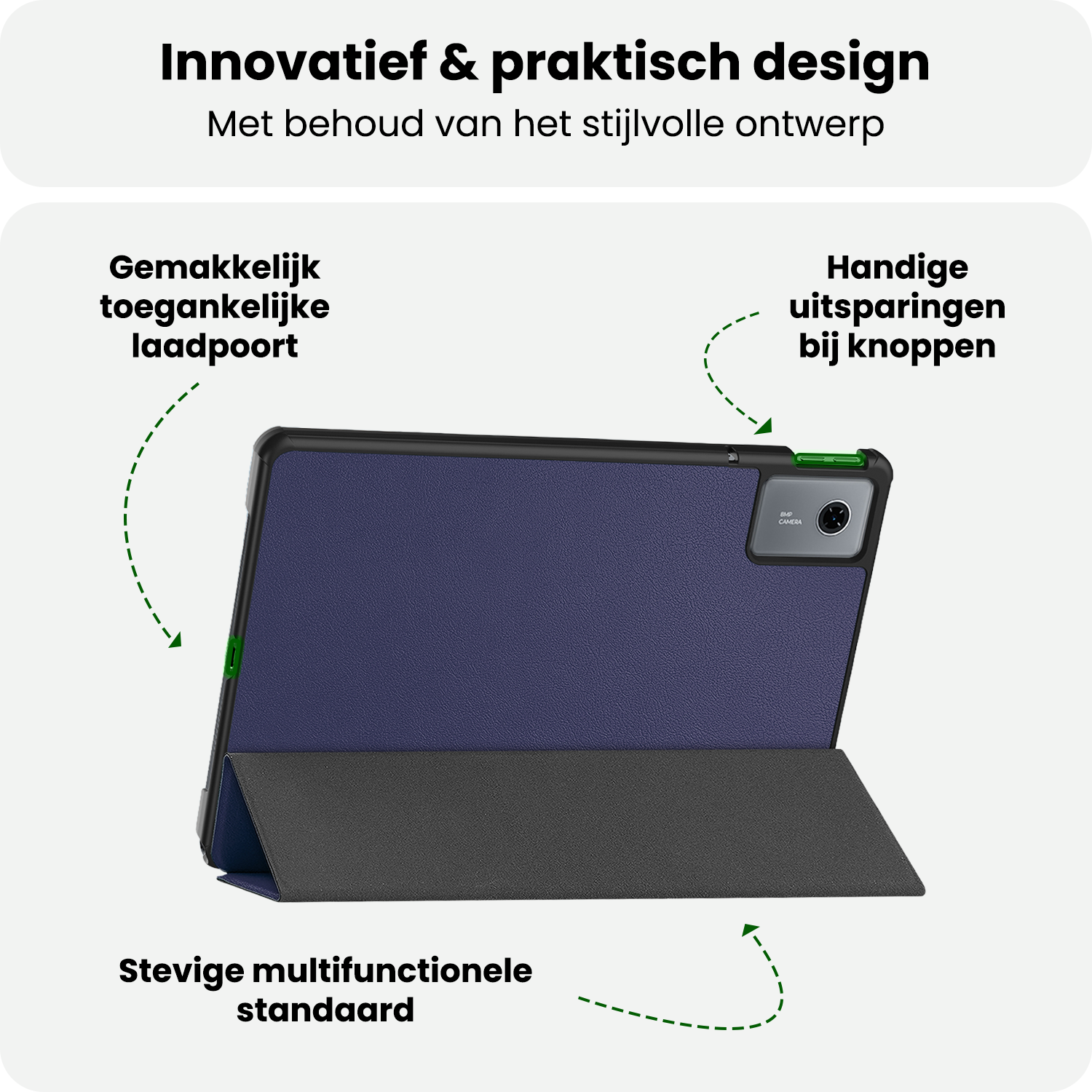 BASEY. BASEY. Lenovo Idea Tab Hoesje Met Screenprotector - Donkerblauw