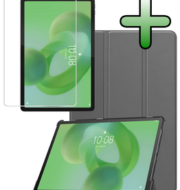 BASEY. BASEY. Lenovo Idea Tab Hoesje Met Screenprotector - Grijs