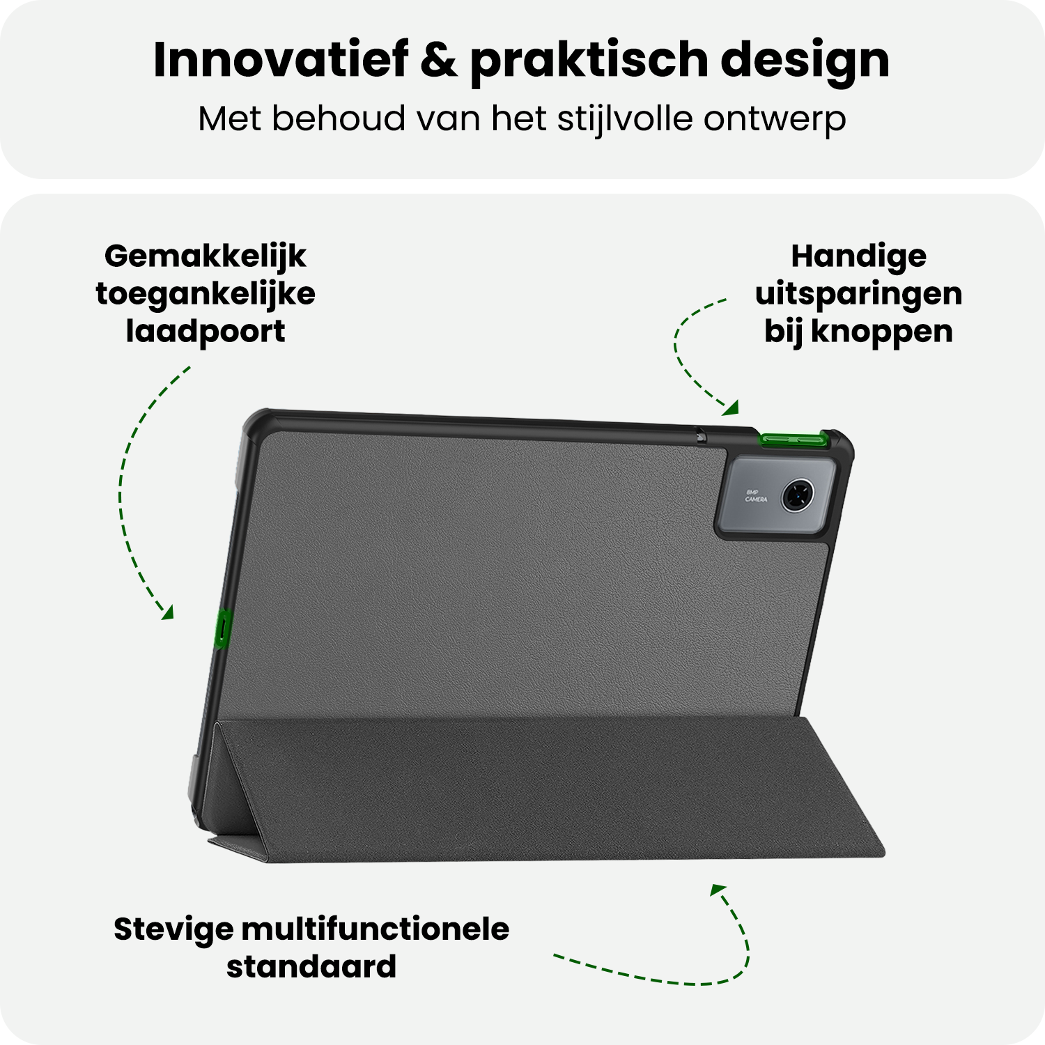 BASEY. BASEY. Lenovo Idea Tab Hoesje Met Screenprotector - Grijs