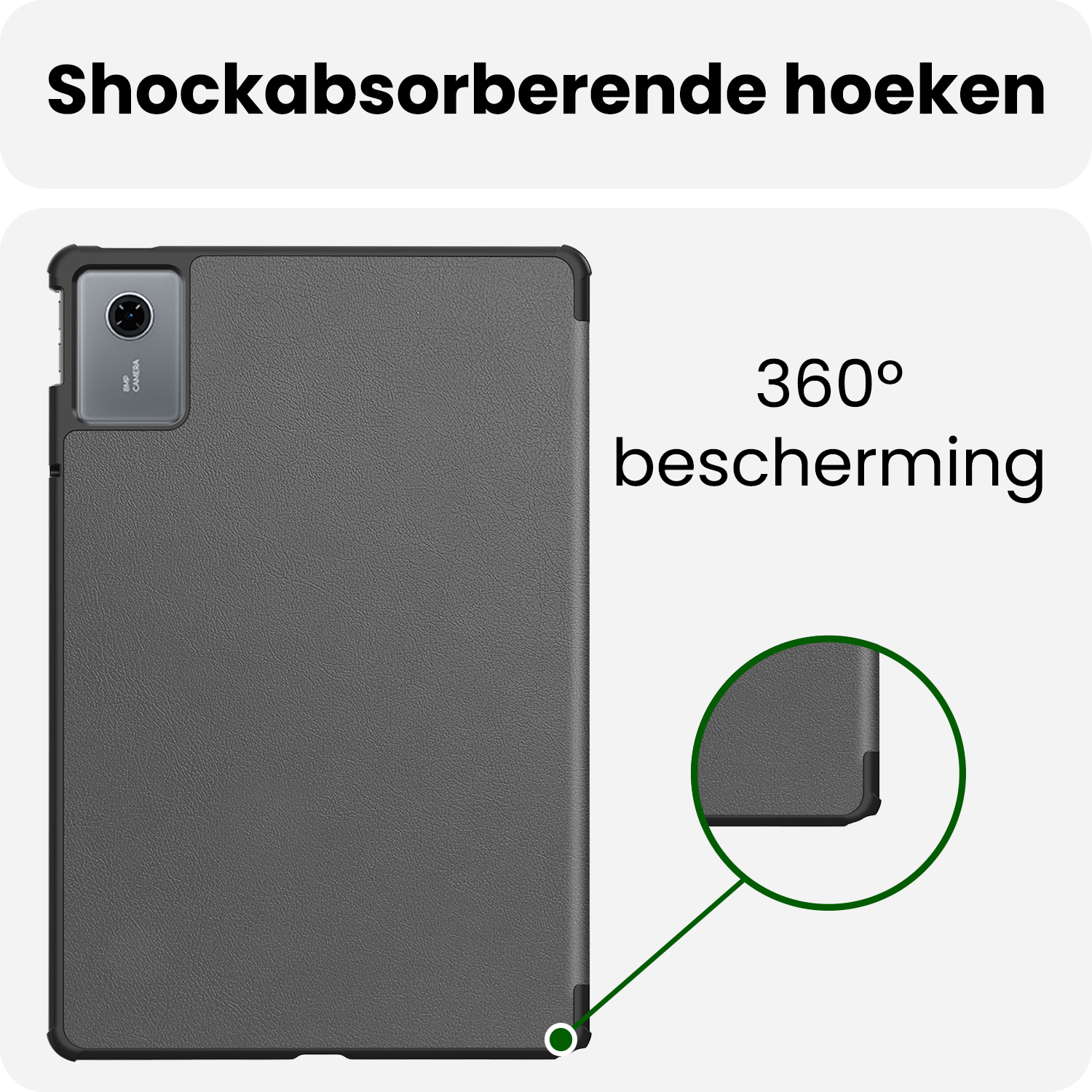 BASEY. BASEY. Lenovo Idea Tab Hoesje Met Screenprotector - Grijs